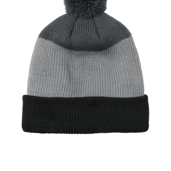 Cozy Striped Pom Beanie Thumbnail